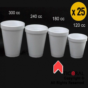 VASO TERMICO DESCARTABLE 180 CC BLANCO COPOBRAS x 25 unidades